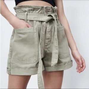 COPY - New with tags Zara green paperbag shorts